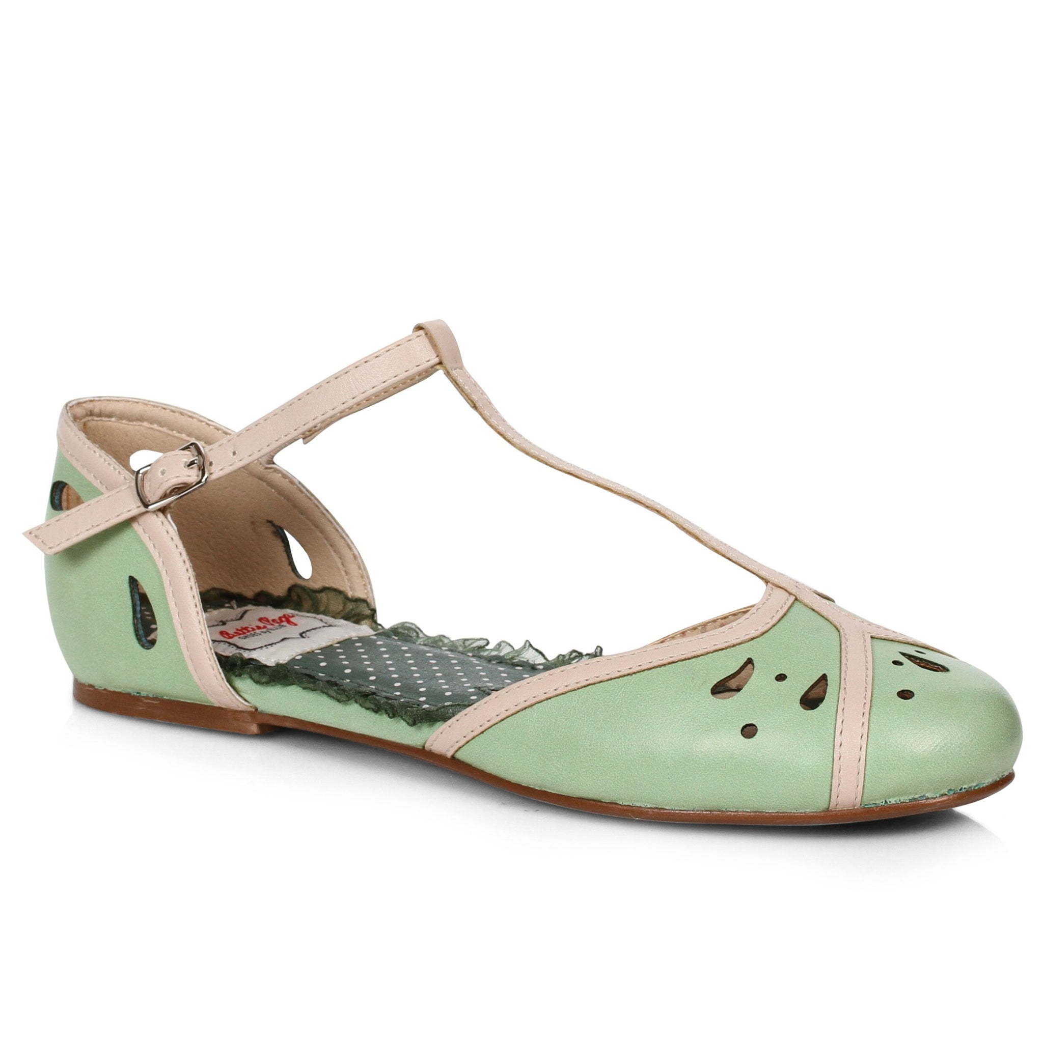 Bettie Page Women's BP250-Tegan Heeled Sandal | Peep Toe Ankle Strap Sandal With Bow Detail | Retro Pinup Shoes